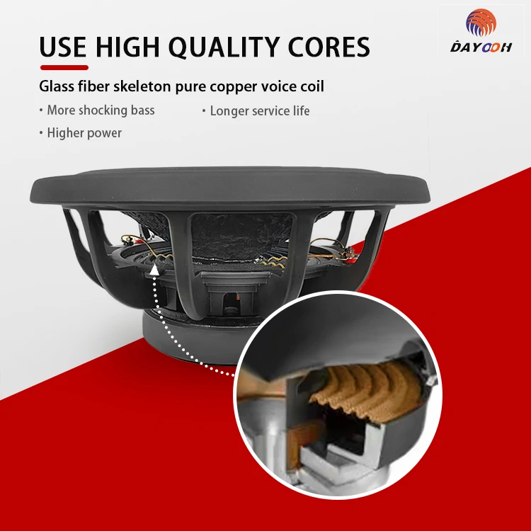 High Sound Quality Car Spl Sub Woofer Audio 600W Powered 12 Inch Dual Magnetic 4 Ohm Car Subwoofer Speaker