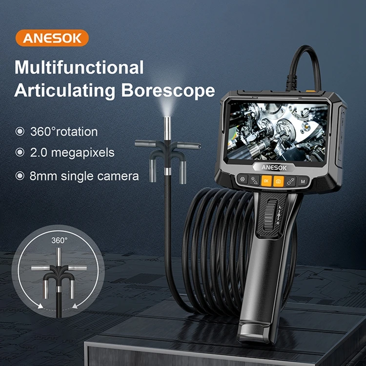 top 10 hot selling product 8mm articulating 360 endoscope inspection camera articulating borescope inspection plumbing camera