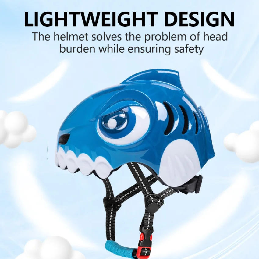 Cartoon Shark Child Helmet Thicken The Anti-Collision Buffer Layer Safety kids bicycle helmets For Children helmet kids