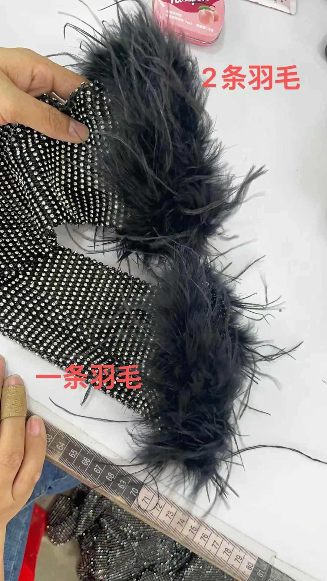 Hot Sale Transparent Black White Sexy Flash Diamond Mesh Long Sleeve Furry Dress Set