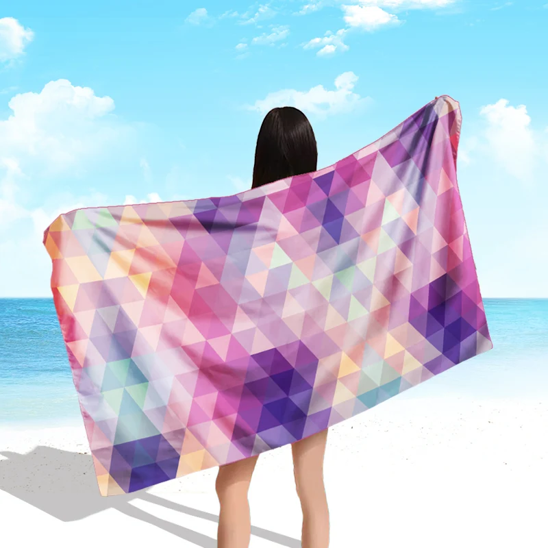 Роскошное 100% полотенце из микрофибры на заказ большой логотип Тканое пляжное полотенце из жаккарда