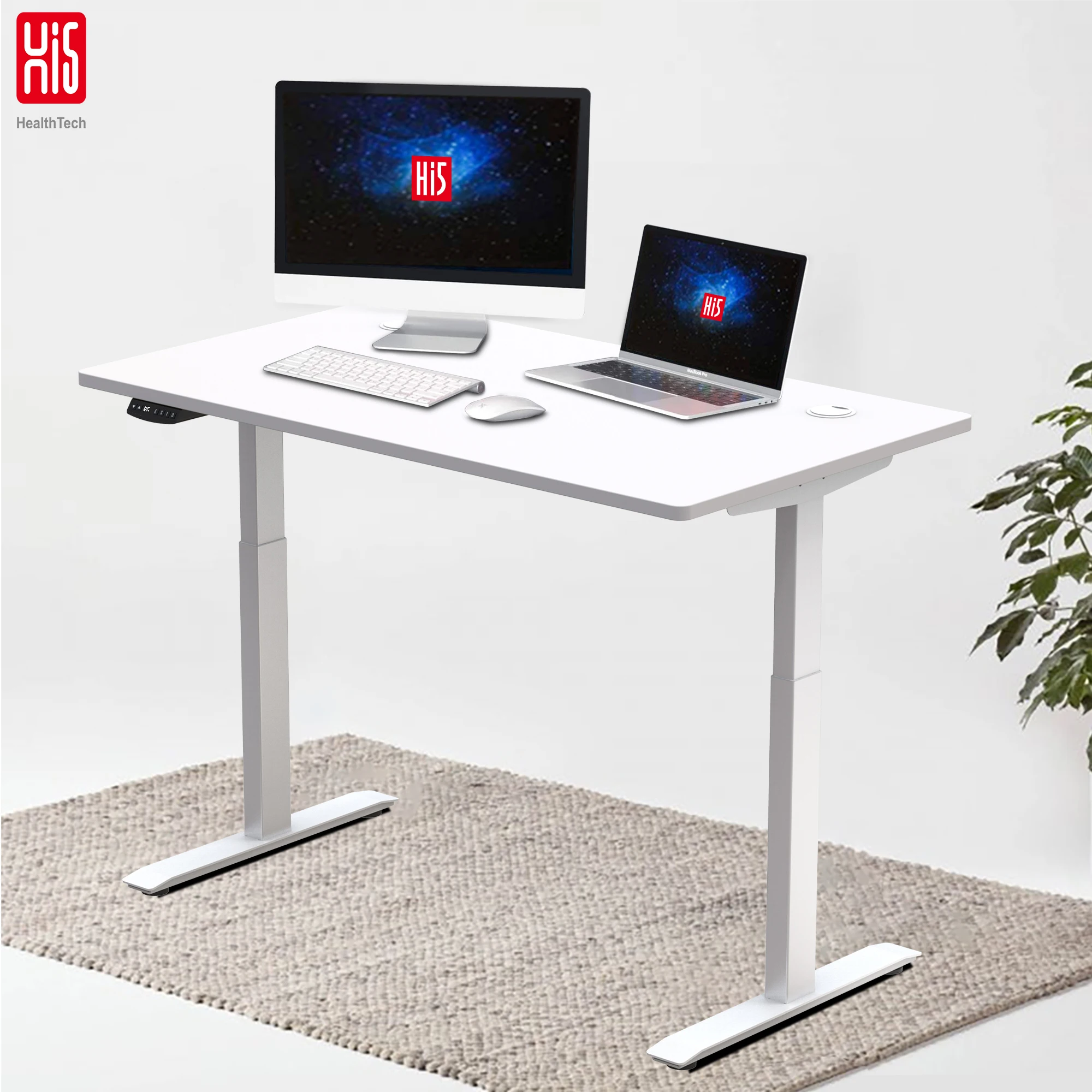 
Hi5 Ergonomic Home Office Smart Desk Intelligent Electric Height Adjustable Sit To Stand Standing Desk 