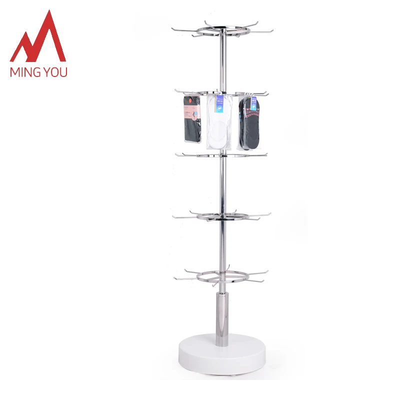 Wholesale Clothes Store Display Stand Rotatable Socks Stand Stainless Steel Socks Rack