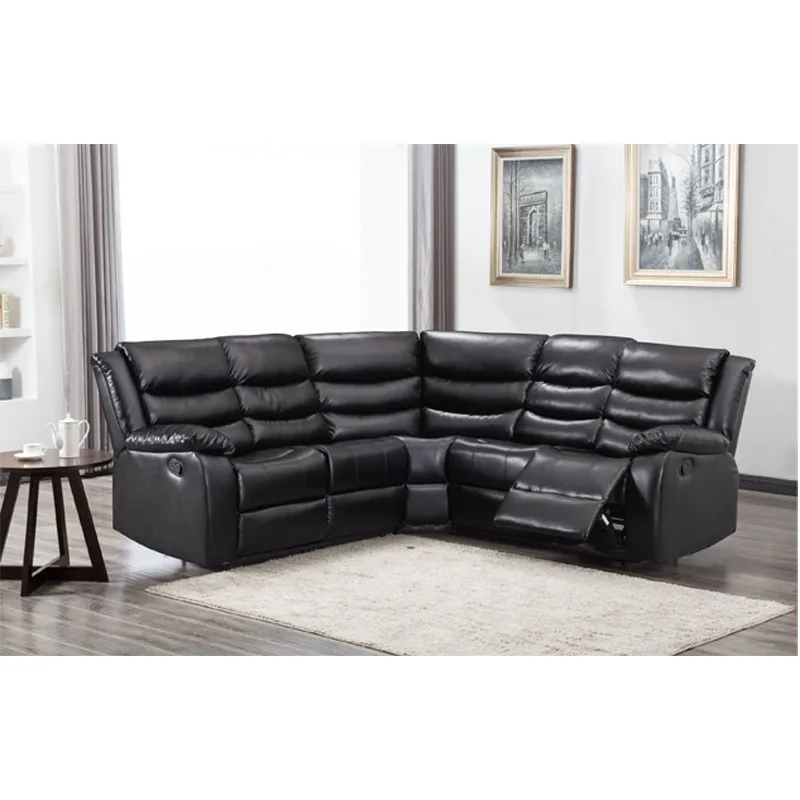 Latest fashion design high quality European style leather electric sectional sofa set