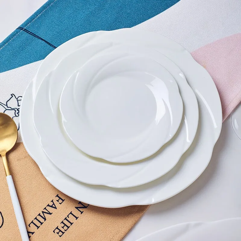 Luxury Floral Melamine Serving Plate Cheap Price White  8 9 10 Inch Melamine Dinner Plates for Restaurant