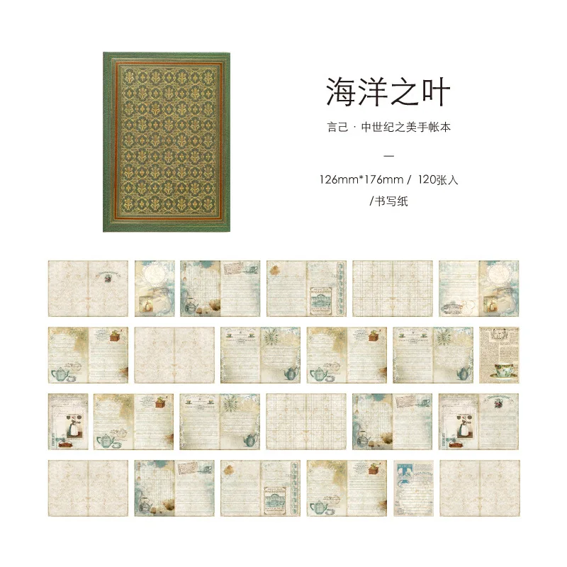 Wholesale creative retro plant notebook color inner page illustration decoration diary notebooks journal
