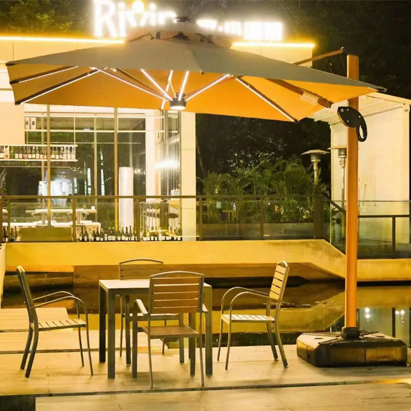 Открытый пляж сад гидравлический внутренний дворик зонтик на солнечных батареях смещение Висячие зонтики