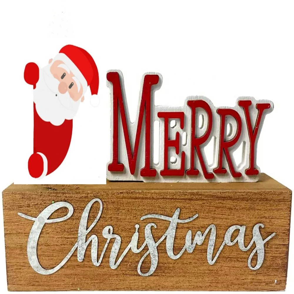 Customized Logo Pattern Shaped Design Wooden Holiday Hanging Paint DIY Crafts Christmas Tree Decoration