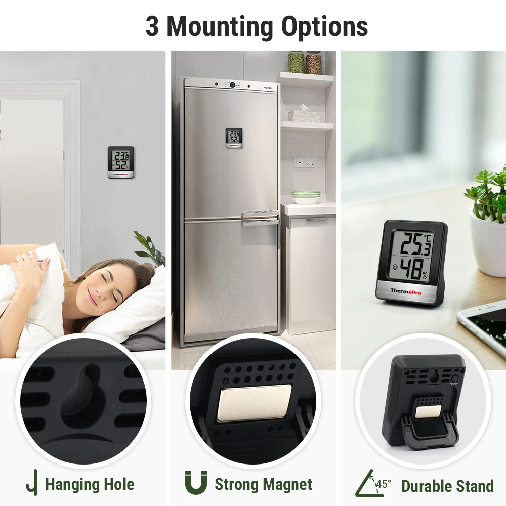 
Newest Mini Thermopro TP49 Indoor Humidity Hygrometer Weather Station 
