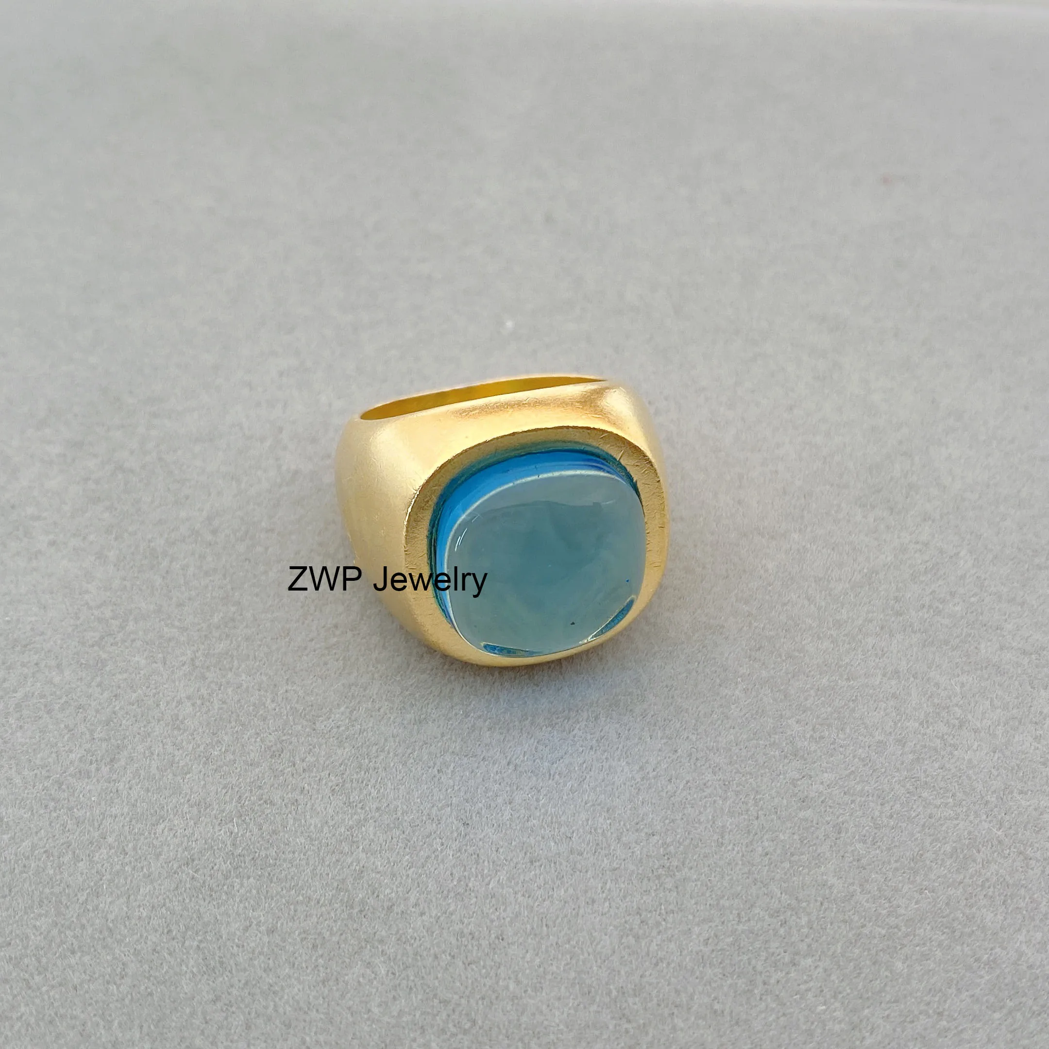 Original Factory Wholesale 925 Sterling silver  Nattfall chalcedony ring touses Gemstone ring Spanish Bear Jewelry Making