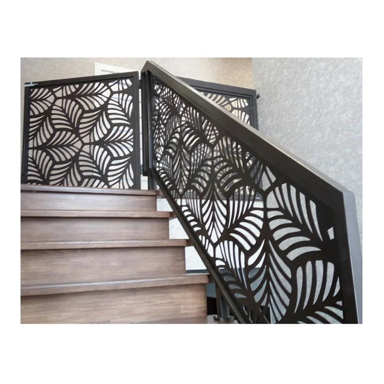 Custom Laser Cutting Metal Railing Panel  Aluminum Decorative Stair Railing Fence Panel