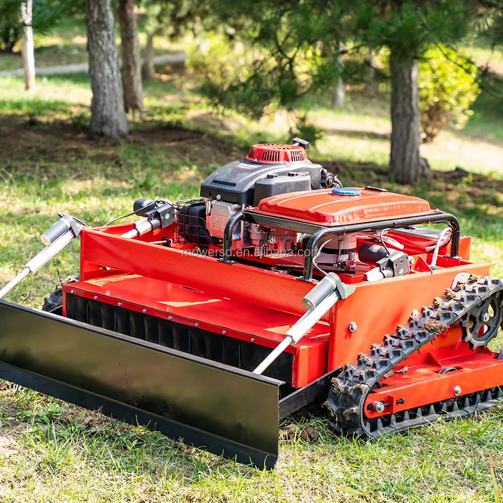 Multi Purpose Rc Rubber Crawler Robot Gasoline Self Propelled 43 Inch Garden Remote Control Lawn Mower For Farmer