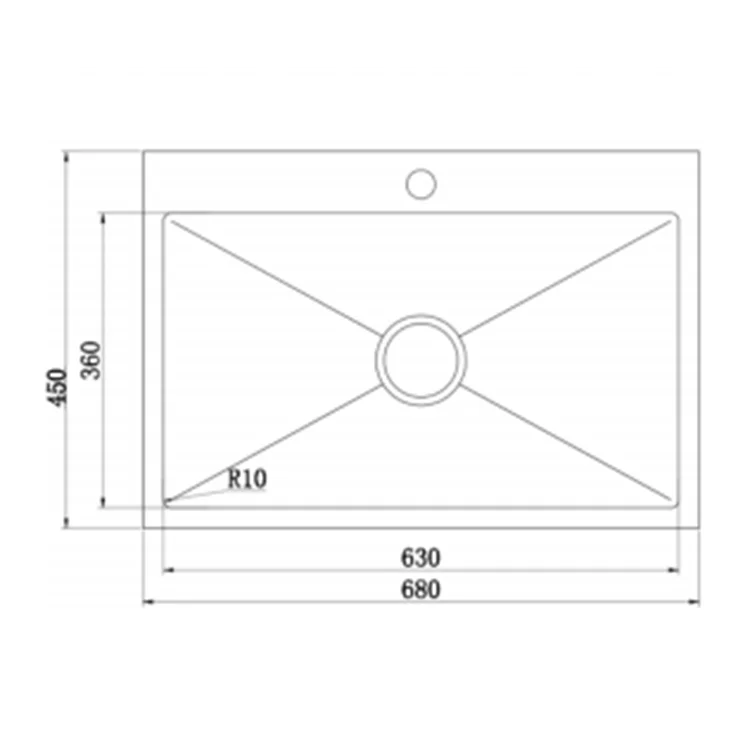 FLG 304 Basin Deep Laundry Kitchen Sink Handmade Sink for Cabine Unique Drainboard Stainless Steel Silver Square Modern 