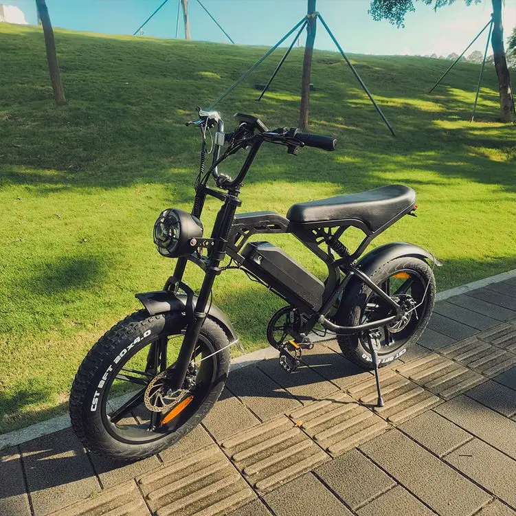 EU Warehouse 48V 500W 750W Adult E-Bike 20 Inch Fat Tyre Full Suspension Electric Hybrid City Bike Fatbike