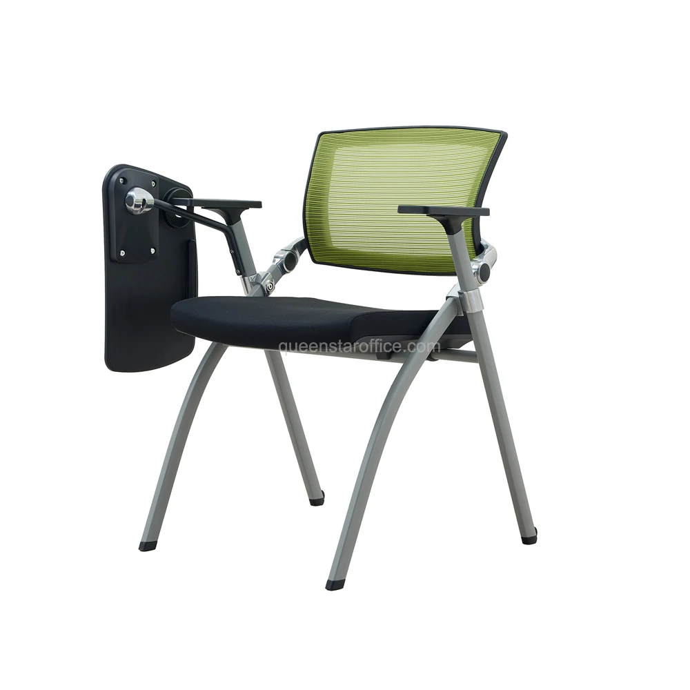 QS-NTC05 school furniture fabric training class chair with writing tablet training room chair
