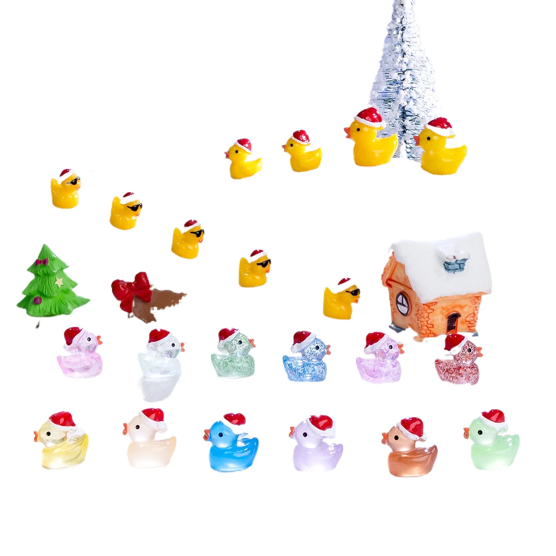 New landscape fine flash luminous Christmas Yellow duck DIY decorative accessories mini ornaments
