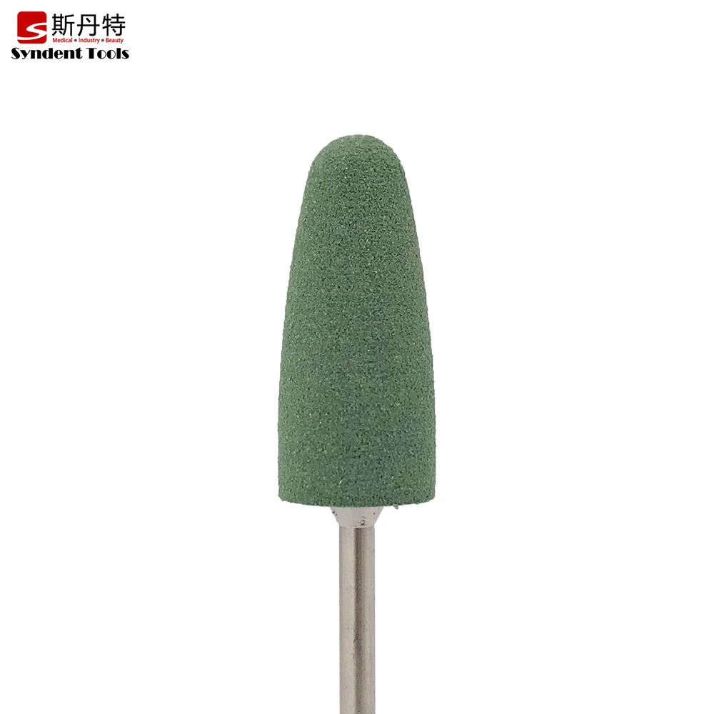 Dental lab podiatry rotary polisher HP silicone rubber bur yellow fine grain