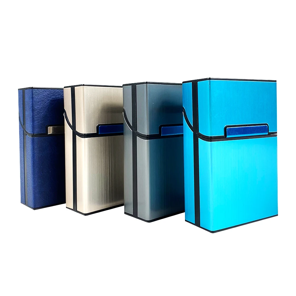 
HEMPACKA Wholesale Metal Aluminium Tobacco Cigarette Holder Box Case with Solid Magnetic Top 