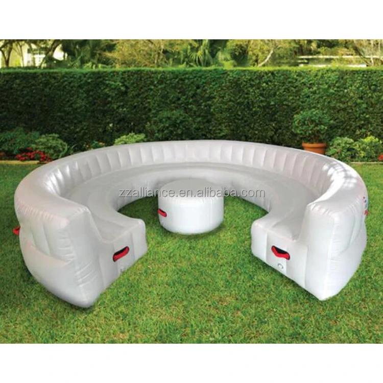 commercial inflatable round sofa with table sofa bed factory price inflatable couch leisure garden furniture