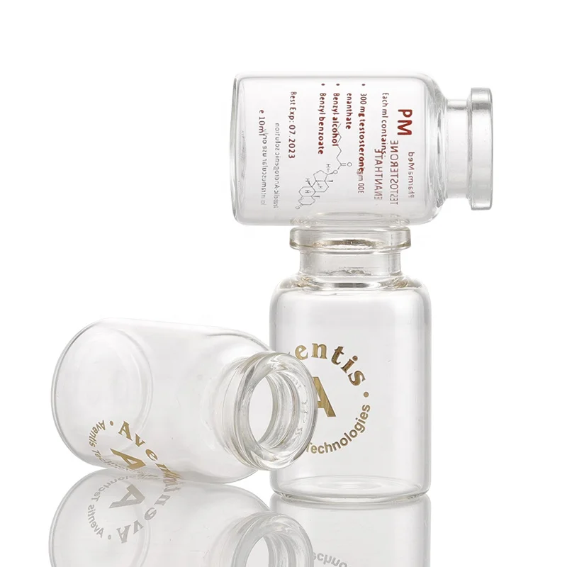 Different size available freeze dried injection vials screen logo printed 3ml 5ml 10ml pharmaceutical vial