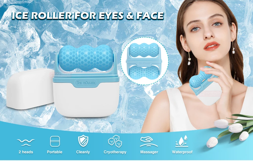 Manufacturer new function upgrade ice facial roller S30 with two shaped ball for putty facial or eyes