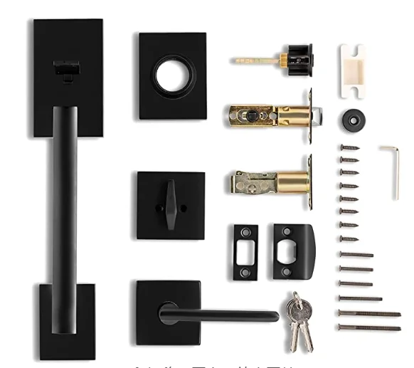 Security Modern Design Zinc Alloy Wooden Front Door Grip Handle Lock