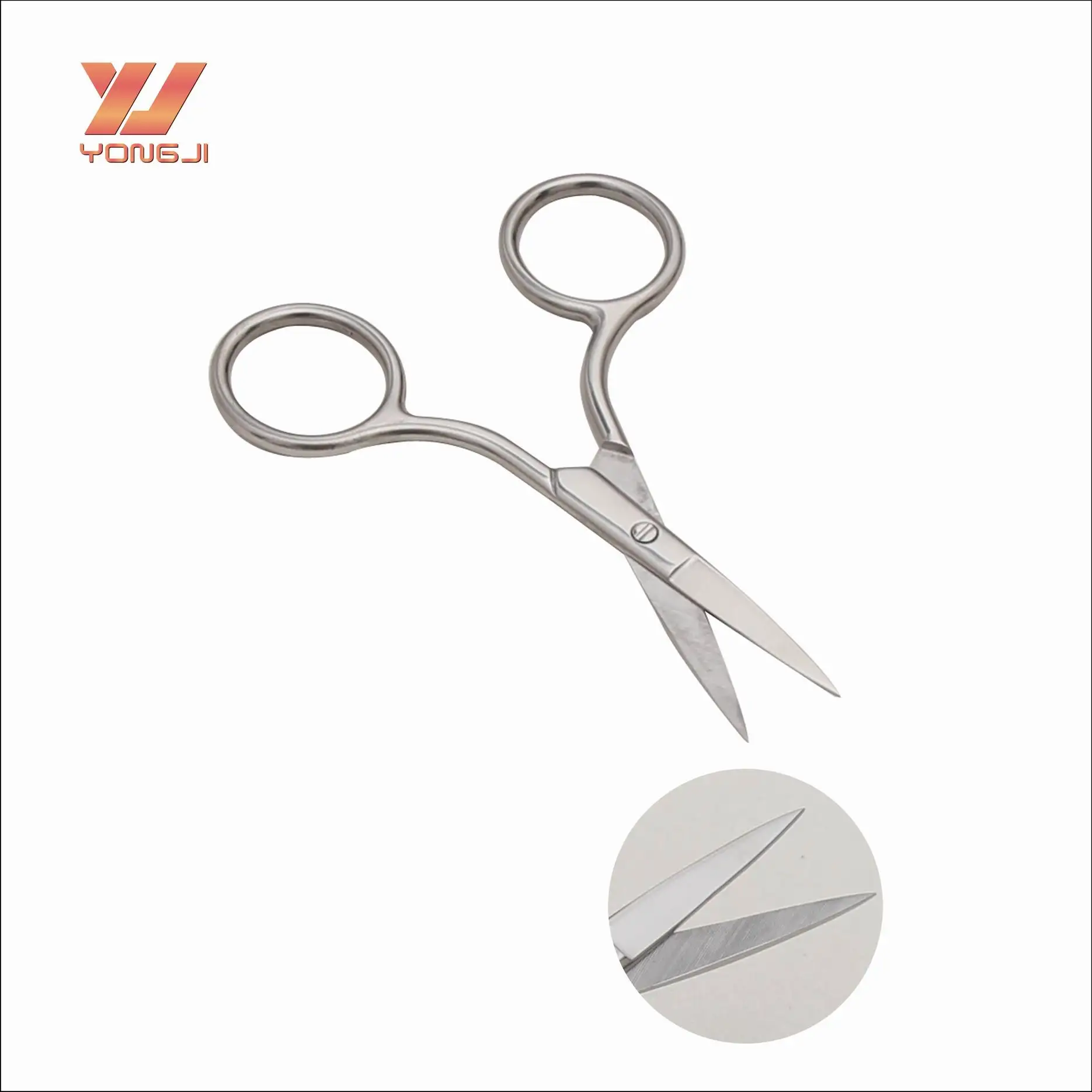 Chinese factory curved eyebrow scissors sharp eyebrow scissor beauty tool on sale