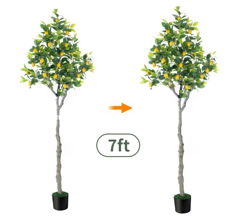 Artificial Lemon Tree 6ft Tall Lemon Silk Plant Faux Lemon Fruit Tree for Indoor Home Decor Office Living Room