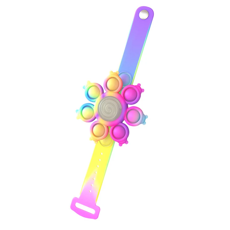 2022 Hot Sale Pop Fidget Toy Kids Toys Watch Silicone Push Bubble Fidget Spinner Bracelet For Kids