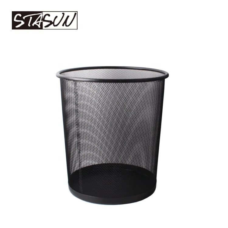 STASUN Round Wire Mesh Trash Can Metal Paper Waste Bin office school home use
