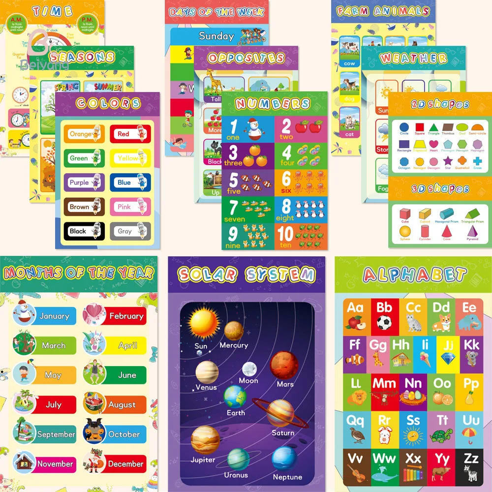 Boys and Girls Education series Enlightenment quiet book Repeat paste book preschool learning busy book