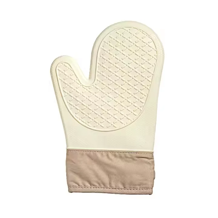 Hot selling wholesale Heat Resistant Thicken Cotton and Silicone Oven Mitts Oven Gloves Non-Slip Silicone Oven Gloves