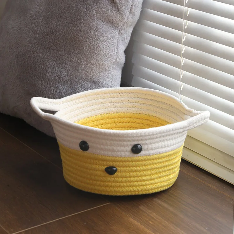 Wholesale Bedroom Dirty Clothes Basket Cotton Rope Storage Basket  Animal designs