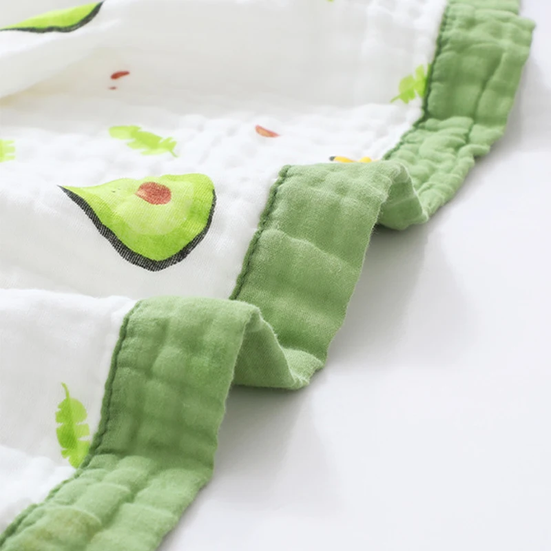 100% Organic Cotton Muslin Gauze Swaddle Baby Bedding 6 Layer Custom Print Muslin Blankets For Babies