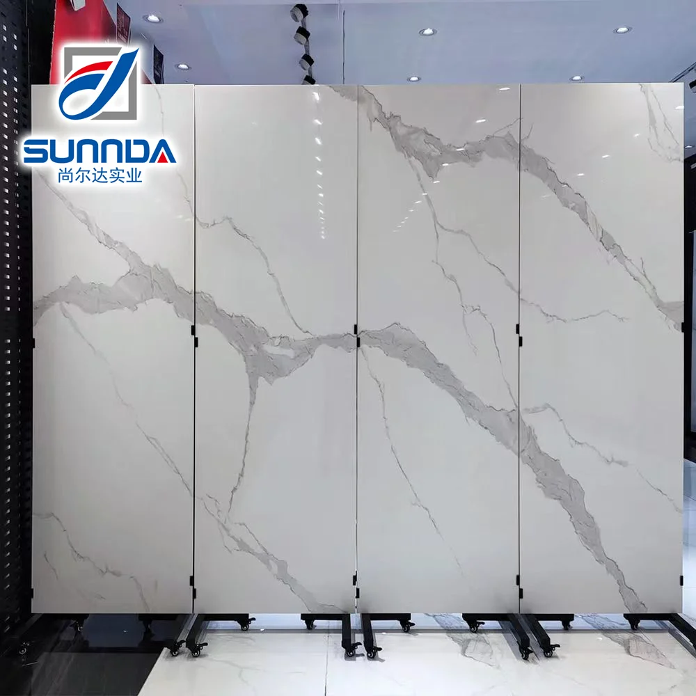 Big size Sintered stone slab matte polished satin surface marble landscape painting design for accounter top house hotel villa