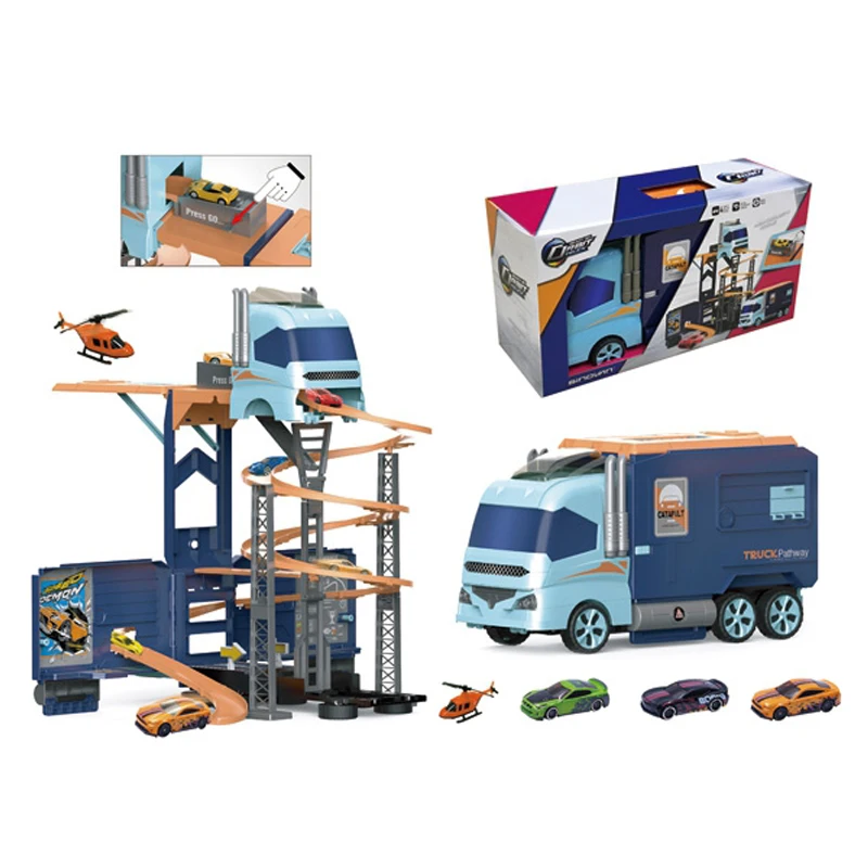 SINOVAN CE ROSH Hot Selling Toy Truck Transform Track Trailer truck with sound