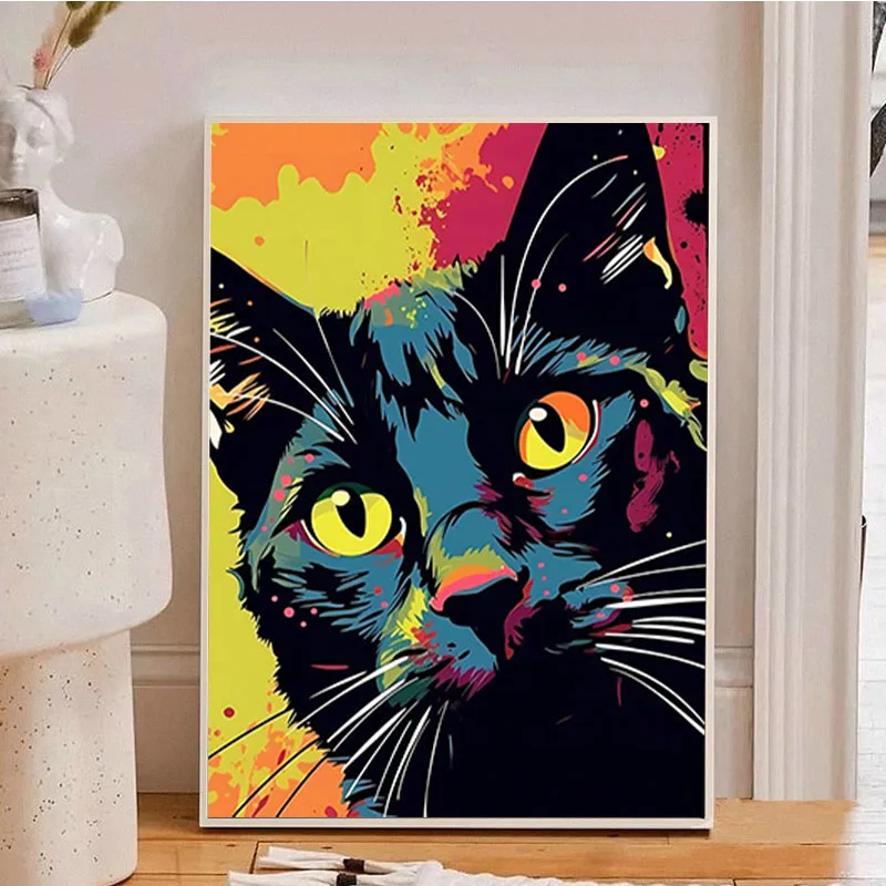 Кошка Алмазная картина в горошек с животным 5d diy алмазная живопись аксессуары домашний Настенный декор
