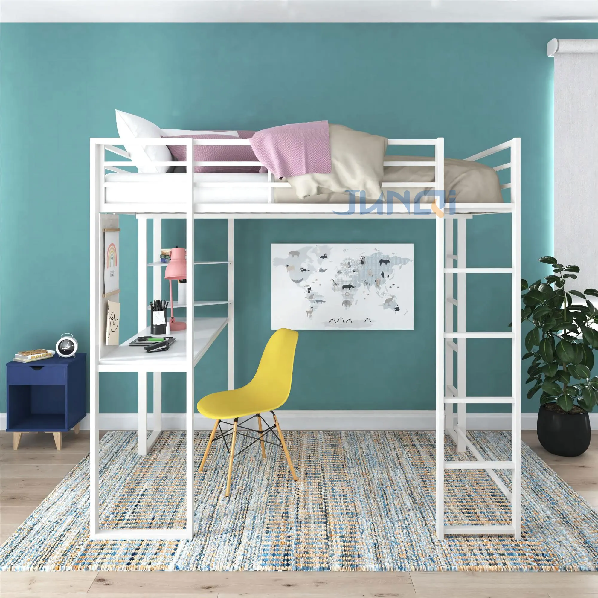 Cheap wholesale school furniture university dormitory detachable heavy duty loft bunker bed with Youth Hosted