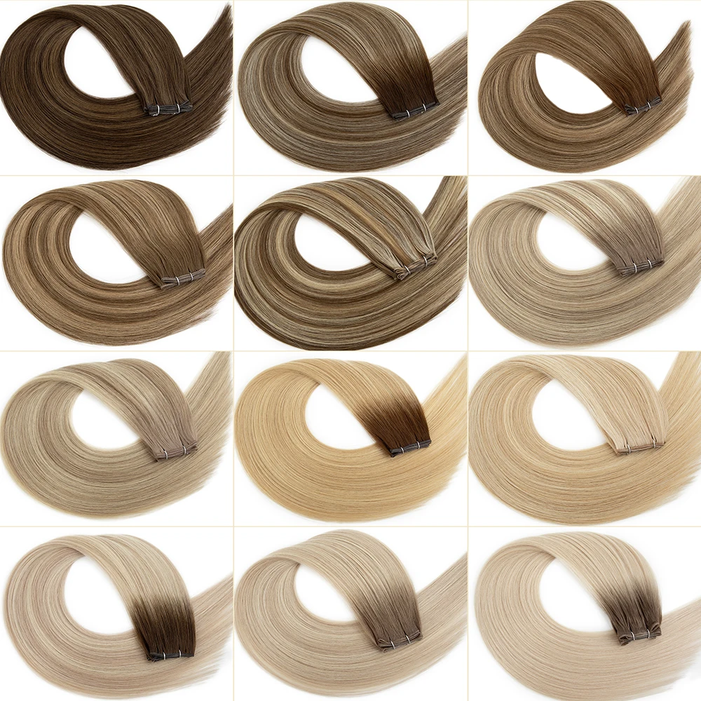 Leshine 18 22Inch Double Drawn Genius Weft Human Hair Genius Volume Weft Hair Extensions