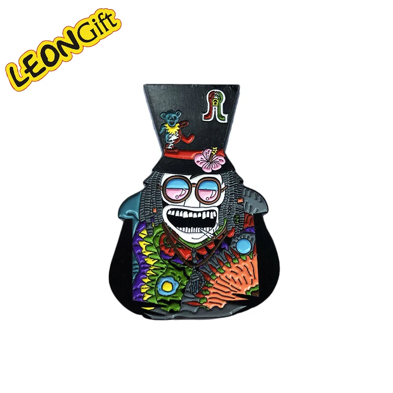 Leon Metal Gift Customizable UV Printed Metal Gift Die Cut Enamel Pin with Offset Printing for Anime Fans