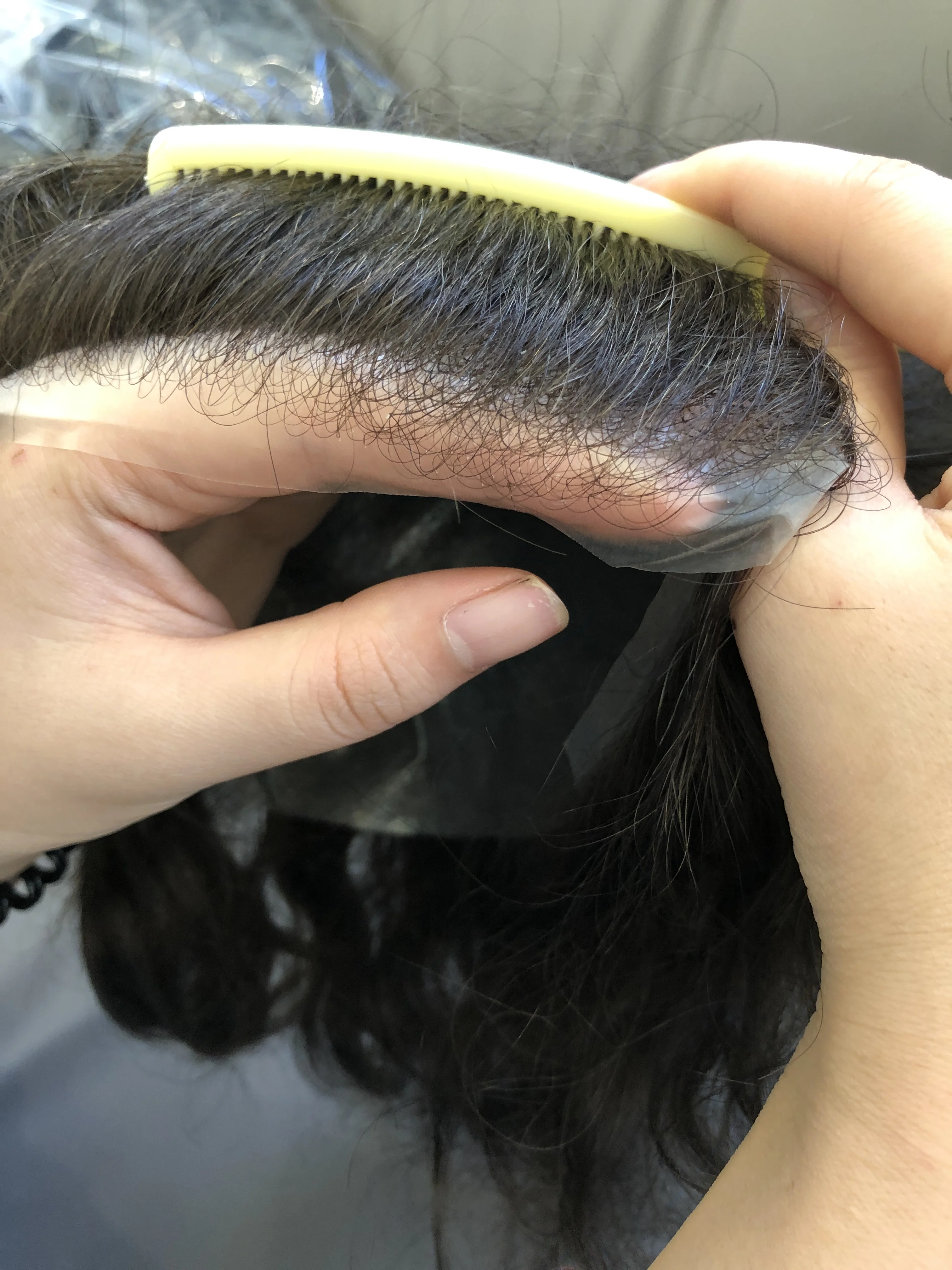 Thin skin natural hairline v-loop injected Single knot wig for men price Remy Human Indian Hair replacement system OEM Factory