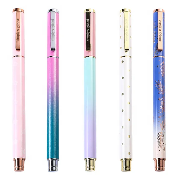 wholesale beautiful lovely metal roller pen custom printed pen floral ballpoint pen with box