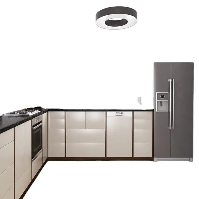 Customize Cheap Solid Wood Plywood Modern Modular Ready to Assemble Kitchen Cabinets with Islands Vietnam Factory