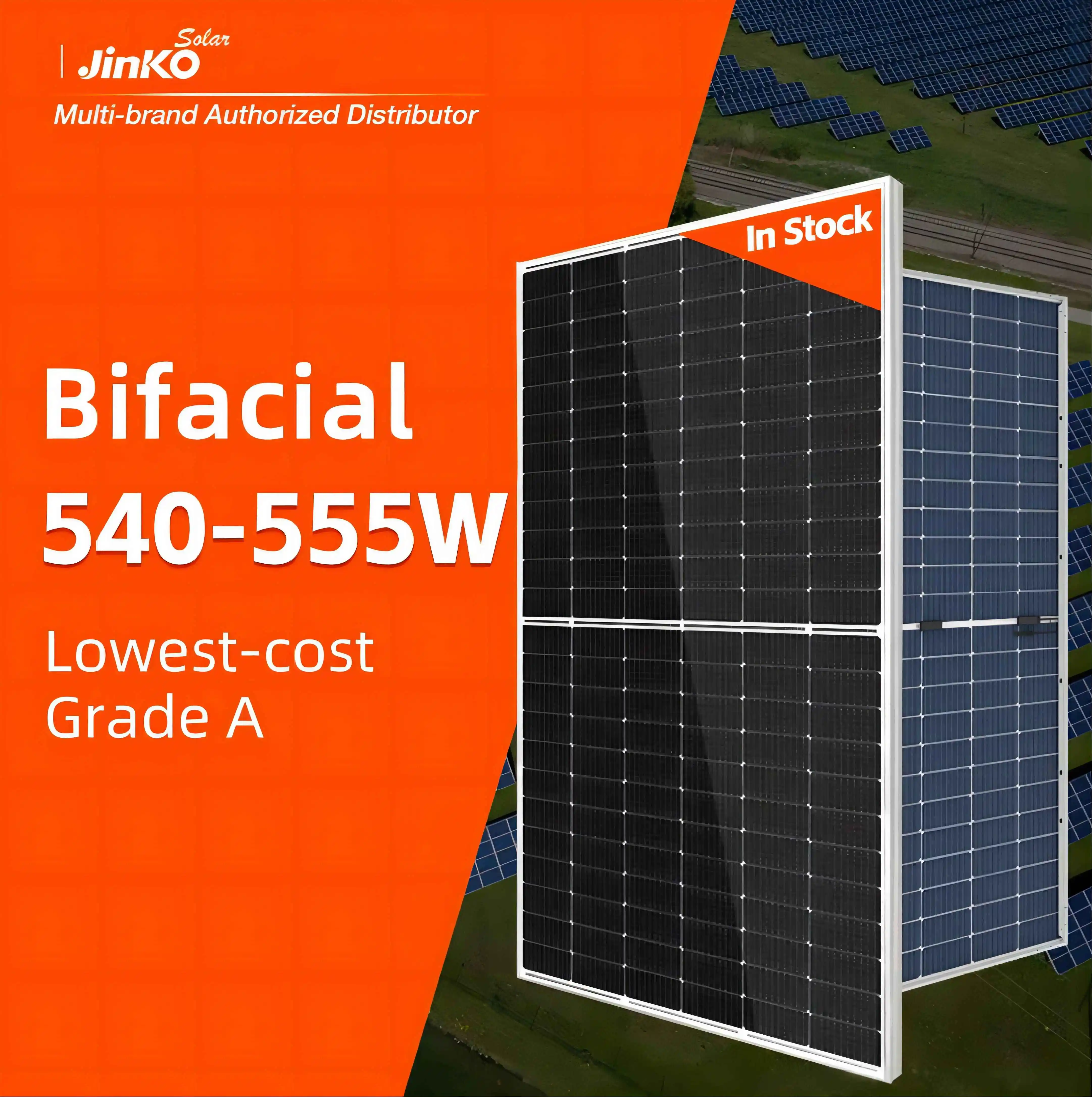 Jinko Solar double glass module Tiger Pro 72HC-BDVP 540W 545W 550W 555W bifacial Solar Panels Longer Life-time Power Yield