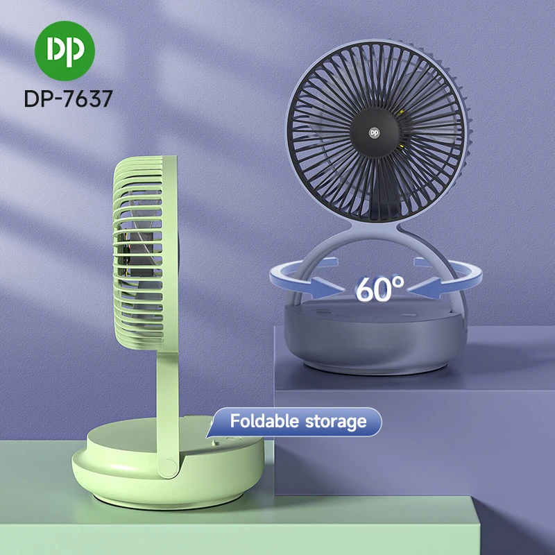 Rotating Fan Multifunction Led Folding Mobile Phone Holder High Speed Portable USB Rechargeable Mini Table Fan