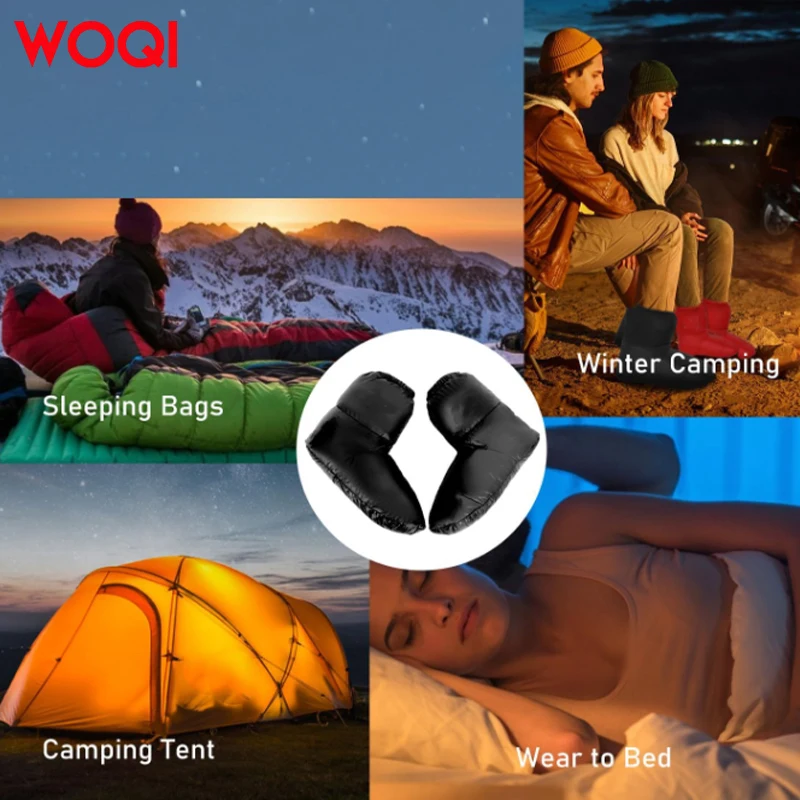 WOQI High Quality Soft down Filled Boots Windproof and Waterproof with Booties Warm Sleeping Gear Accessories