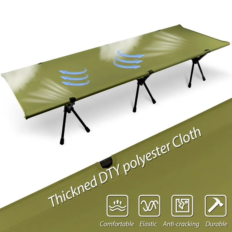 Custom Camping Folding Cot Sleeping Bed Adjustable Foldable Portable Single Outdoor Camping Bed