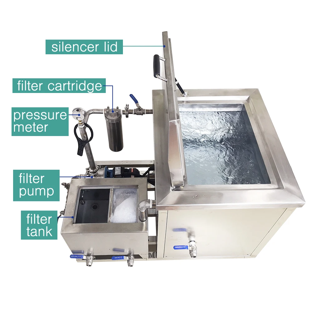 For cylinder carburetor dpf washing large industrial ultrasonic cleaning machine 5400w with filtering system