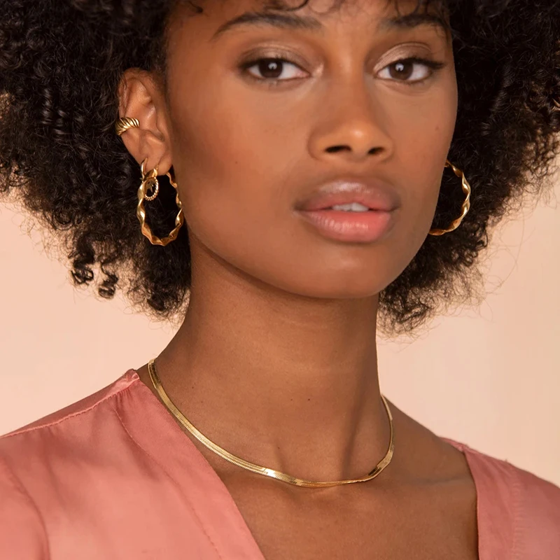 2024 NEW 925 Sterling Silver Fashion Plain Snake Necklace Unusual Snake Choker Necklace Set for Women Jewelry Drop Shipping