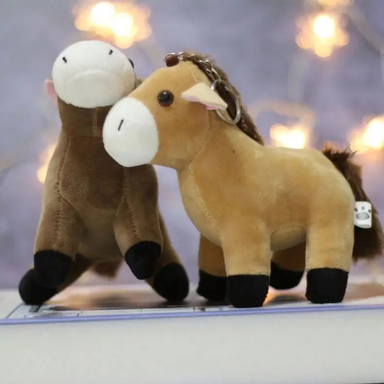 Wholesale Horse Plush keychains toys Grab Machine Doll Horse Stuffed animal toys Plush kawaii Plush Little Horse Donkey Keychain